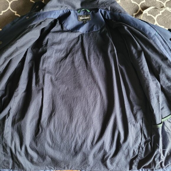 BONOBOS Full Zip Snap Element Jacket Sz L Navy Blue Pockets Cotton Nylon Stretch - Picture 9 of 14